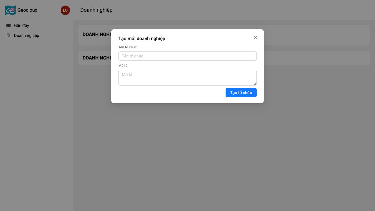 Form tạo doanh nghiệp mới
